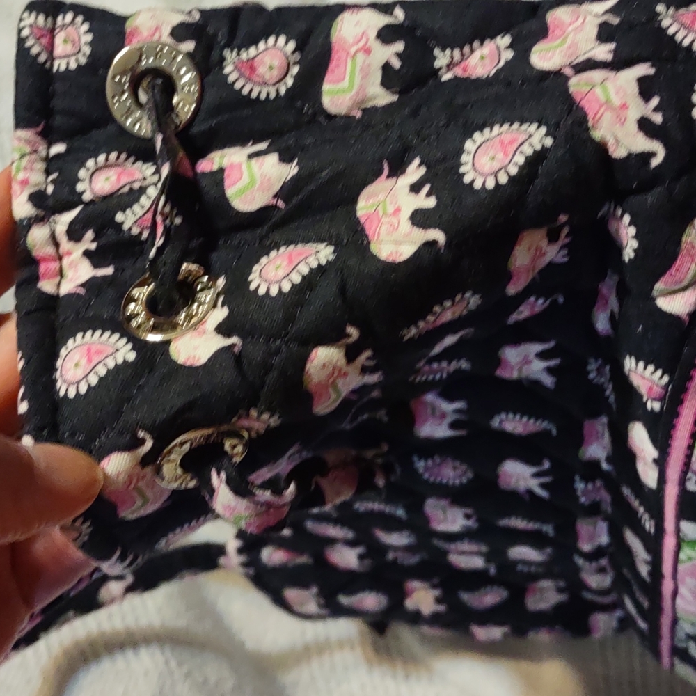 ⭐VERA BRADLEY (Retired spring 2007) PINK ELEPHANTS Sherry tote Magnetic … - Picture 5 of 8